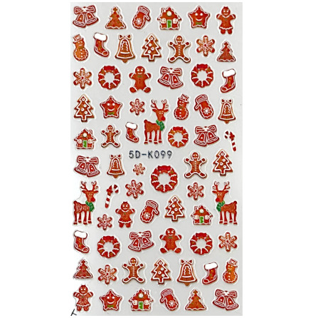 Pepparkakor Nagelstickers Julmotiv